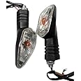 Generic TVS Indicators/Blinker Assy for TVS Raider/Apache RTR, Amber LED, Clear Acrylic Lens, 6x8x9 cm, Vehicle-Specific Fit, Motorcycle Indicators