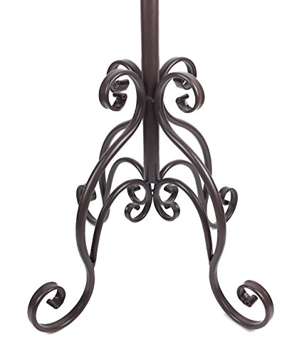 Laterne Gartenlaterne Windlicht aus Metall in Braun Höhe 180 cm, mit Glas - 3