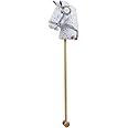 Bigjigs Toys Patterned Hobby Horse with Easy Grip Handles & Wheels - Fabric Ride On Horse, 96cm Tall Horse on a Stick, Quality Horse Toys