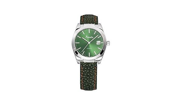 Rivalis Rapshody Silver quadrante e cinturino Verde, cassa color Argento -  Orologio da polso uomo con cinturino in pelle,meccanismo automatico  svizzero,vetro zaffiro alta resistenza (Cucitura) : Amazon.it: Orologi