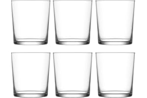 UNISHOP Set de 6 Vasos de Agua y Bebidas Alcohólicas, Vasos de Cristal Lisos y Transparentes, Aptos para Lavavajillas