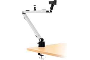 ‎STREAMPLIFY Streamplify Mikrofon Arm MOUNT ARM mit Zubehörschuh-Montageschiene - Mikrofonständer 360-Grad-Drehung, 210-Grad-Winkelanpassung - Mikrofonarm Platzsparend und Universell Kompatibel - Mikrofonhalter