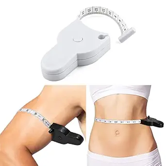 QUANTIC Automatic Telescopic Tape Measure,Perfect Body Tape Measure,Self-Tightening Body Measuring Ruler,Retractable Double Scales Rulers,Perfect Waist Tape Measure (White)