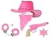 Produktbild Alsino Fesches Cowgirl Outfit für Fasching (kv-29a) - gnadenlos Pink - mit Handschellen Revolver Halfter Stern & Bandana