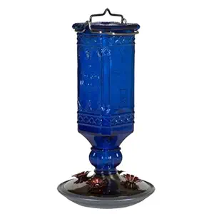 Perky-Pet 8117-2 Cobalt Blue Antique Bottle Hummingbird Feeder, 16 Ounce