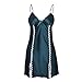 Produktbild TianWlio Dessous Damen Schlafanzug Unterwäsche Negligees Weihnachten Dessous Nachtwäsche Satin Spitze Chemise Nachtwäsche Schlafrock Grün M