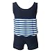 Highdas Kid's Free Learning to Swim Float Suit Adjustable Sun Protection UV Swimsuit for Baby Boys, Navy 1-2 years