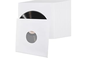 BENECREAT 20 unidades de 30 cm para evitar la carga estática, fundas de vinilo para discos de vinilo, fundas interiores de papel con forro de poliéster para proteger los discos de vinilo, color blanco