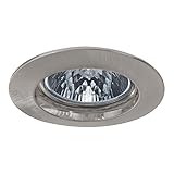 Mehrere Farben im Angebot Paulmann 17945 Einbauleuchte Premium Line 51 mm Einbaustrahler Eisen gebürstet Einbaulampe max. 1x50W Einbaulicht Niedervolt 12V Einbauspot GX53 Außen Deckenleuchte, Aluminium, GU5.3, Silber