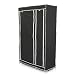 Produktbild PrimeMatik - Garderobe Stoffschrank Faltschrank Kleiderschrank 110 x 45 x 175 cm schwarz Doppel mit Rolltoren