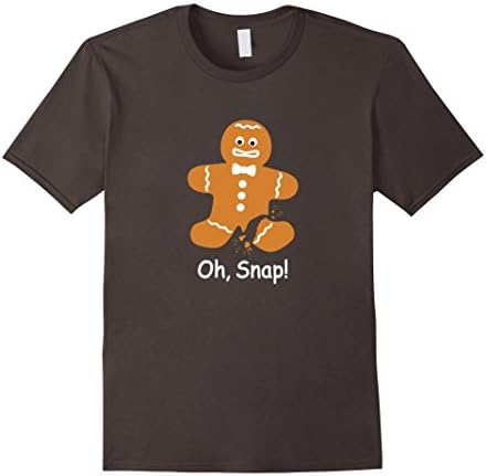 Men's Oh, Snap! Gingerbread Man - Funny Holiday T-Shirt 2XL Asphalt