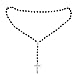 Produktbild Aulei Kette Kreuzkette Jesus Halskette Rosenkranz Neu Hot Fashion Luxus Schwarz