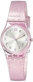 Swatch Damen Analog Quarz Uhr mit Silikon Armband LP132C