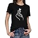 Produktbild Ears Frauen Sommer Bluse Mädchen Druck T-Shirt Lässige Strickjacke Kurzarm Beiläufig T Shirt Retro Bluse Spitze Tops Turnhalle Sport Shirt Dehnbares T-Stück Sweatshirt Tunika