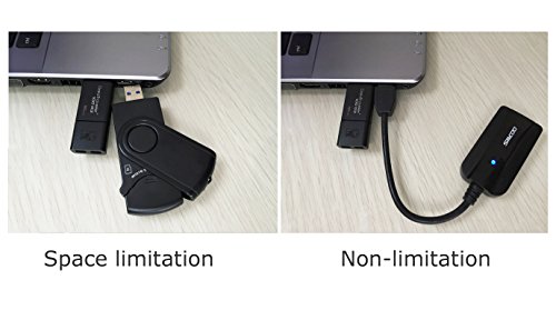 [USB3.0] Saicoo® USB 3.0 4 Slots 11 in 1 Digital Memory Card Reader / Writer, mit einem 13CM flexible USB-Cord-und Dual-SD-und Micro-SD-Steckplätze für SDXC, UHS-I SD, SDHC, SD, Micro SDXC, Micro SDHC, Micro SD, MMC - 4
