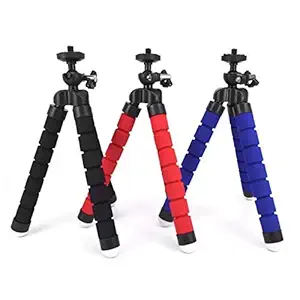 SAINI New Multifunctional Mini Flexible Octopus 6inch Tripod Stand for All Smartphone and Action Cameras (Multicolor)