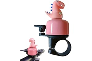 JYNVO Timbre Bicicleta Infantil Dinosaurio Rosa, Bocina Bici para Niñas Niños Adultos, sonido fuerte, para Bici/Scooter/Triciclo/Bicicleta Infantil, fácil de instalar