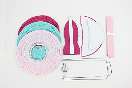 SUNBEAUTY 7er Set Rosa Pink Blau Kombination Feier Dekoration - 5