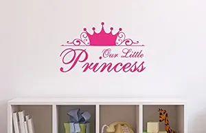 Asian Paints Wall-Ons, Our Little Princess Baby Decal, PVC Vinyl Wall Stickers for Kids Rooms, UV Printed, Eco-Solvent Ink, DIY Removable Peel and Stick, Covers H 1 ft x W 2.5 ft, Multicolour