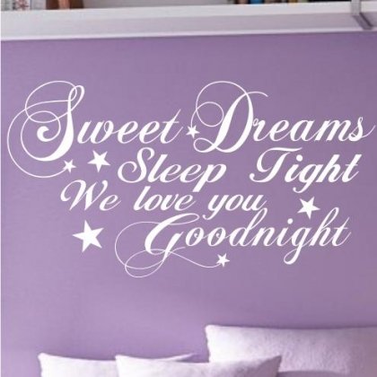 Sticker Bay Sweet Dreams Adhesivo Decorativo para Pared Graphic Vinilo Adhesivo guardería Infantil Medium, Blanco, Medium