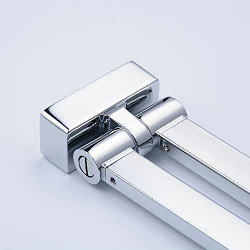 Beelee Handtuchstange,Handtuchhalter mit 2 beweglichen Armen aus robustem messing, Chrom - 5