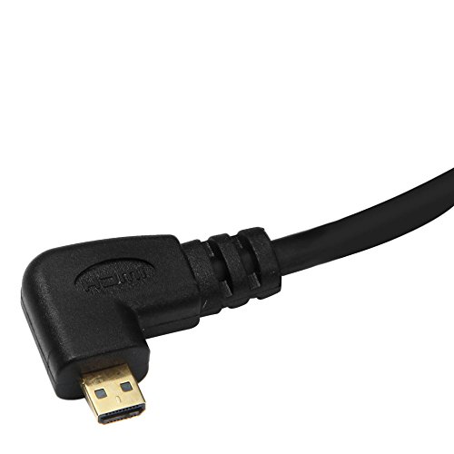 CY links gewinkelt 90 Grad Micro HDMI auf HDMI Stecker HDTV Kabel 50 cm für Handy & Tablet - 4
