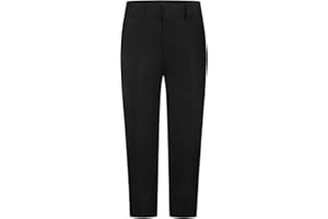 RASH ACCESSORIES Boys School Trousers Sturdy Fit Grey Black Plus Fit School Trousers Boys'School Uniform Half/Elastic Waist School Trousers Boys Belt Loops Zip & Clip Water Repellent Size 4-5/15-16