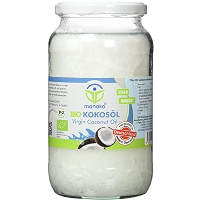 manako BIO Kokosöl/ Kokosfett, kaltgepresst, 100% rein, 900 ml Glas (1 x 0,9 l)