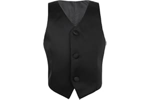 YiZYiF Enfant Garçon Veste de Costume Cérémonie Mariage Soirée Paillettes Brillant Gentilhomme Gilet Veste sans Manches V Col Vestons 2-14 Ans