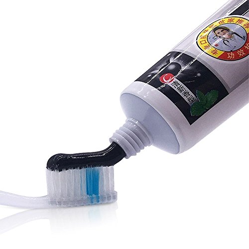 Travelmall Active Bamboo Charcoal Toothpaste Natural Fresh Teeth Whitening Scouring Black Toothpaste Health Mouthguard Fresher Breath (Black)