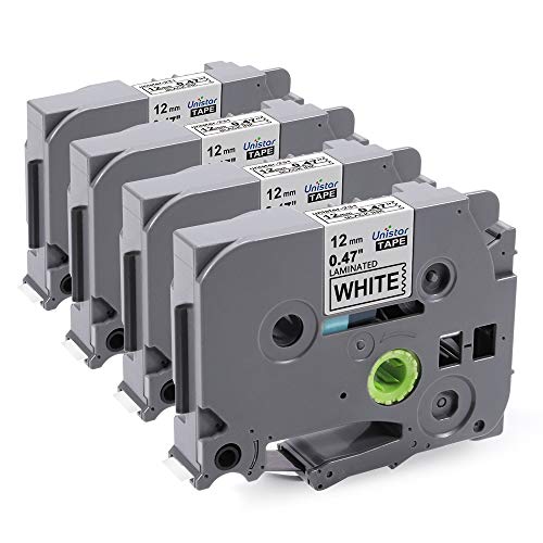 Unistar Ruban pour étiqueteuse Compatible pour Brother TZ 231 TZ-231 TZE 231 TZE-231 Compatible avec Brother P-Touch PT-H100LB PT-E100 PT-P700 PT-D600VP PT-D400 PT-1000, 4x Noir sur Blanc 12mm x 8m