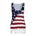 Produktbild Hffan Damen Bluseshirt Hemdblusen Ärmellos Tanktops Casual Sommer Tank Weste Blumen Gedruckt Hemd Oversize Flag Drucken Quaste T-Shirt Sommerstrand Blusentop Camis Crop Top (Mehrfarbig, L)