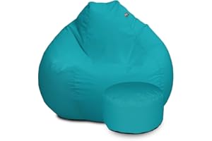 rucomfy Beanbags Extra Large Outdoor Slouchbag Bean Bag Chair. Big Adult Garden Furniture Patio Seating. Water Resistant, Durable & Machine Washable. Arrives Filled - 80 x 110cm