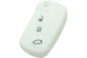 BROVACS Silicone Cover Protector Case Holder Skin Jacket Compatible with FORD 3 Button Flip Remote Key Fob CV9700 White