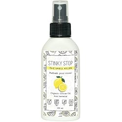 Desodorisant maison Stinky Stop2 | Diffuseur de parfum, parfum d'interieur | Spray huile citron 100ml | Alternative au sachet senteur armoire