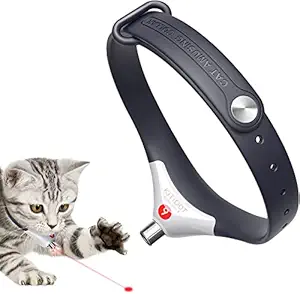 Pawsindia Cheerble Amusing Cat Collar | Interactive Cat Toy | Smart Toy for Cats | Laser Toy | Automatic Cat Toy | Indoor Cat Toy | Adjustable Laser Beam |(Black)