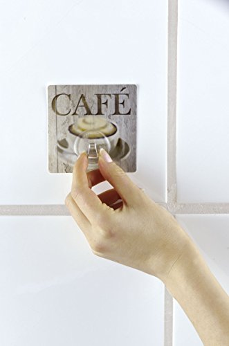 WENKO 4369300100 Static-Loc Wandhaken Uno Café – Befestigen ohne bohren, Kunststoff, Mehrfarbig - 7