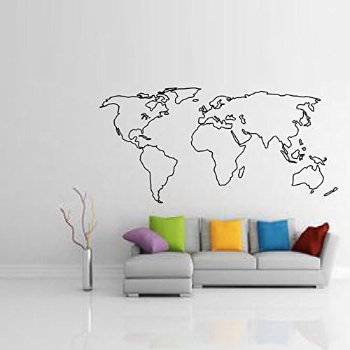 SecondStep Decorate Pole Map Paper Room Map In World Chien Background Wall To Decorate 110*55 CM, Map Creative Wall Stickers Fashion Wall Decals Environmental Protection Wall Mural Home Decoration Plane Decorative Material Wallpaper