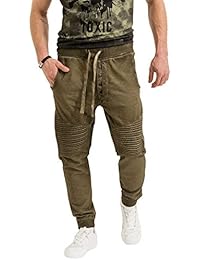 trueprodigy Casual Hombre marca Pontalon Jogger basico ropa retro vintage rock vestir moda deportivo chandal slim fit designer cool urban fashion sweat pants color verde 6473107-0629
