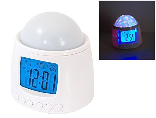Preisvergleich Produktbild PREMIUM LED Sternenhimmelprojektor - Digitaler Wecker mit 10 Melodien - Kinderwecker Projektor Uhr