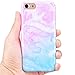 Produktbild iPhone 7 Hülle , iPhone 8 Tasche , Marmor Hülle Extrem Dünne Weich TPU Silikon Schutzhülle für Apple iPhone 7/Apple iPhone 8 (4.7 zoll) , MoEvn Bequem Textur Stein Hülse Gel Gummi Malerei Muster und Slow Rising Anti Stress Design Ultradünnen Etui Anti-Stoß Kratzfeste Handytasche Etui Schale Bumper Case Cover Schutzhülle - Blaues Rosa