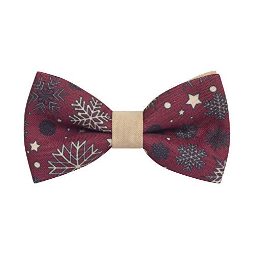 Bow Tie House Snowflakes bow tie Christmas Red-Beige pattern