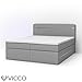 Produktbild Design Boxspringbett LED Doppelbett Bett Hotelbett Ehebett 180x200 cm grau