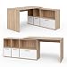 Produktbild VICCO Eckschreibtisch 136 x 75 cm Weiß / Eiche Sonoma - Schreibtisch Arbeitstisch Winkelschreibtisch Bürotisch (Sonoma Eiche Weiß)