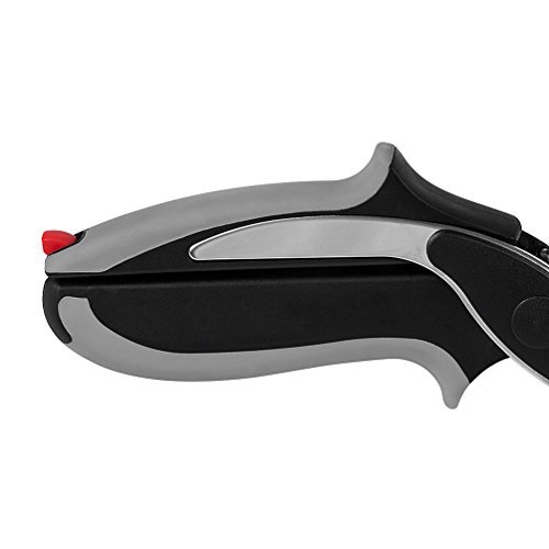 Küchenschere,Yoofor 2 in 1 Multifunktionale Clever Cutter aus rostfreiem Edelstahl, Gemüseschneider und Küchenmesser mit mini Schneidebrett für Salate/ Gemüse/ Fleisch/Kartoffeln und Brot - 3
