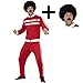 Produktbild Scouser Tracksuit + Wig + Tash Mens Fancy Dress Sports 1980s Adults 80s Costume M (38-40")