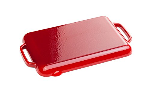 Tivoli / BBQ Grill / aus Gusseisen / Rechteckig / Grillplatte / Rot / 32,5 x 22 cm / Geeignet für Induktion / Plancha / - 8