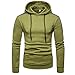 Produktbild Bekleidung Loveso Herren Herbst Winter Kleidung Herren Einfarbig Gitter Stil Hoodie Hooded Sweatshirt Pullover Kapuzenpullover Pulli Sweats Sweatjacke ((Größe):36 (M),  Armeegrün_A)