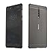 Produktbild HUDDU Hart Metall Rückseite Schutzhülle für Nokia 8 Handyhülle Brushed Aluminium Stoßfest Hülle Slim Hardcase 2 in 1 Gebürstet Case Bumper Schutz Etui Back Cover für Nokia 8 Schwarz
