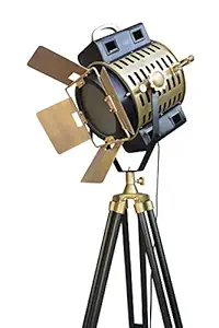 REGAL SURVEY Vintage Nautical Floor Chrome Spotlight Search Light Tripod Lamp